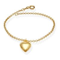 Pulseira Com Coração Grande 18Cm