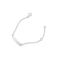 Pulseira De Prata Com Chapa Lisa E Alongador 2 Cm