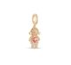 Pingente Argola Com Menina Em Zirconia E Pedra Rosa