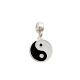 Berloque De Prata Yin-yang 15Mm Com Resina Preto Branco