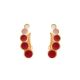 Brinco Ear Cuff Com 5 Redondos Torcidos Com Resina Degrade Rosa