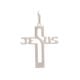 Pingente de prata cruz jesus vazada 25mm