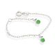 Pulseira De Prata Infantil Com 2 Maçãs Com Resina Verde 12Cm