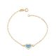 Pulseira Cartie Com Coração Borda Diamantada Com Resina Azul Pastel