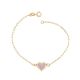 Pulseira Cartie Com Coração Borda Diamantada Com Resina Lilás Pastel