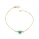 Pulseira Cartie Com Coração Borda Diamantada Com Resina Verde Pastel