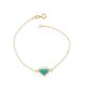 Pulseira Cartie Com Coração Borda Abaulada Com Resina Verde Pastel