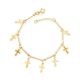 Pulseira Com Corrente Com Cruz Lisa E Palito Liso 18Cm