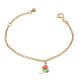 Pulseira Infantil Rosa Com Resina E Bola Abs