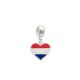 Berloque De Prata Coração Bandeira Holanda