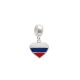 Berloque De Prata Coração Bandeira Russia