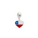 Berloque De Prata Coração Bandeira Chile