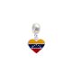 Berloque De Prata Coração Bandeira Venezuela