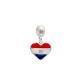 Berloque De Prata Coração Bandeira Paraguai