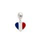 Berloque De Prata Coração Bandeira França