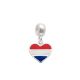 Berloque De Prata Coração Bandeira Holanda