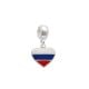 Berloque De Prata Coração Bandeira Russia