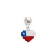 Berloque De Prata Coração Bandeira Chile