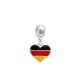Berloque De Prata Coração Bandeira Alemanha