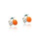 Brinco De Prata Infantil Laranja 8.5Mm Com Resina Laranja