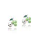 Brinco De Prata Infantil Uva 8.5Mm Com Resina Verde Tarraxa Baby