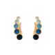 Brinco Ear Cuff Com 5 Redondos Torcidos Com Resina Degrade Azul