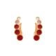 Brinco Ear Cuff Com 5 Redondos Torcidos Com Resina Degrade Rosa