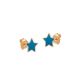 Brinco Estrela 8Mm Borda Torcida Com Resina Azul Pastel
