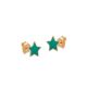 Brinco Estrela 8Mm Borda Torcida Com Resina Verde Pastel