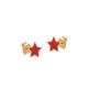 Brinco Estrela 8Mm Borda Torcida Com Resina Coral