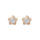 Brinco Flor Com Pedra Chaton Cristal