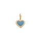 Pingente Coração Borda Diamantada Com Resina Azul Pastel