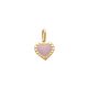 Pingente Coração Borda Diamantada Com Resina Rosa Pastel