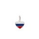 Pingente De Prata Coração 12Mm Bandeira Rússia Com Resina
