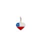 Pingente De Prata Coração 12Mm Bandeira Chile Com Resina