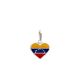 Pingente De Prata Coração 12Mm Bandeira Venezuela Com Resina