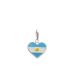 Pingente De Prata Coração 12Mm Bandeira Argentina Com Resina