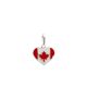 Pingente De Prata Coração 12Mm Bandeira Canadá Com Resina