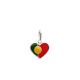 Pingente De Prata Coração 12Mm Bandeira Portugal Com Resina