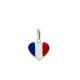 Pingente De Prata Coração 12mm Bandeira França Com Resina