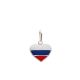 Pingente De Prata Coração 12mm Bandeira Rússia Com Resina
