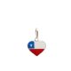 Pingente De Prata Coração 12mm Bandeira Chile Com Resina