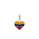 Pingente De Prata Coração 12mm Bandeira Venezuela Com Resina