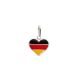 Pingente De Prata Coração 12mm Bandeira Alemanha Com Resina