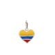 Pingente De Prata Coração 12mm Bandeira Colômbia Com Resina