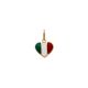 Pingente Coração 12Mm Bandeira Itália Com Resina