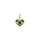 Pingente Coração Bandeira Do Brasil Com Resina