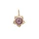 Pingente Flor Com Pedra Chaton Rosa
