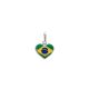Pingente Prata Coração Com Bandeira Brasil