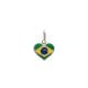 Pingente prata coração com bandeira Brasil